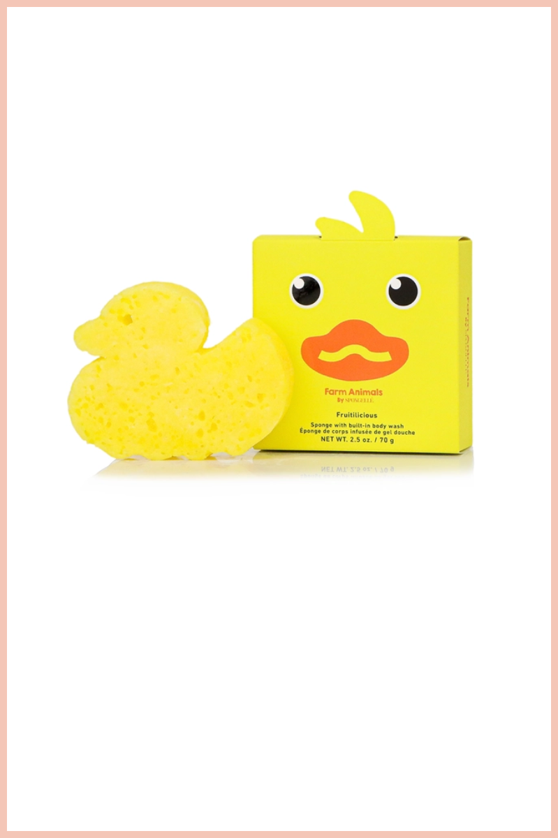 Farm Animals Bath Sponge + Built-In Cleanser | Spongellé