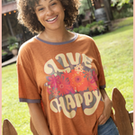 Live Happy Ringer Tee | Natural Life