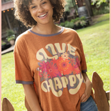 Live Happy Ringer Tee | Natural Life