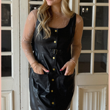 Faux Leather Fit Dress