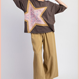 Half Sleeve Star Patch Top