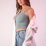 Mineral Washed Gauze Button Down Top