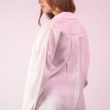 Mineral Washed Gauze Button Down Top