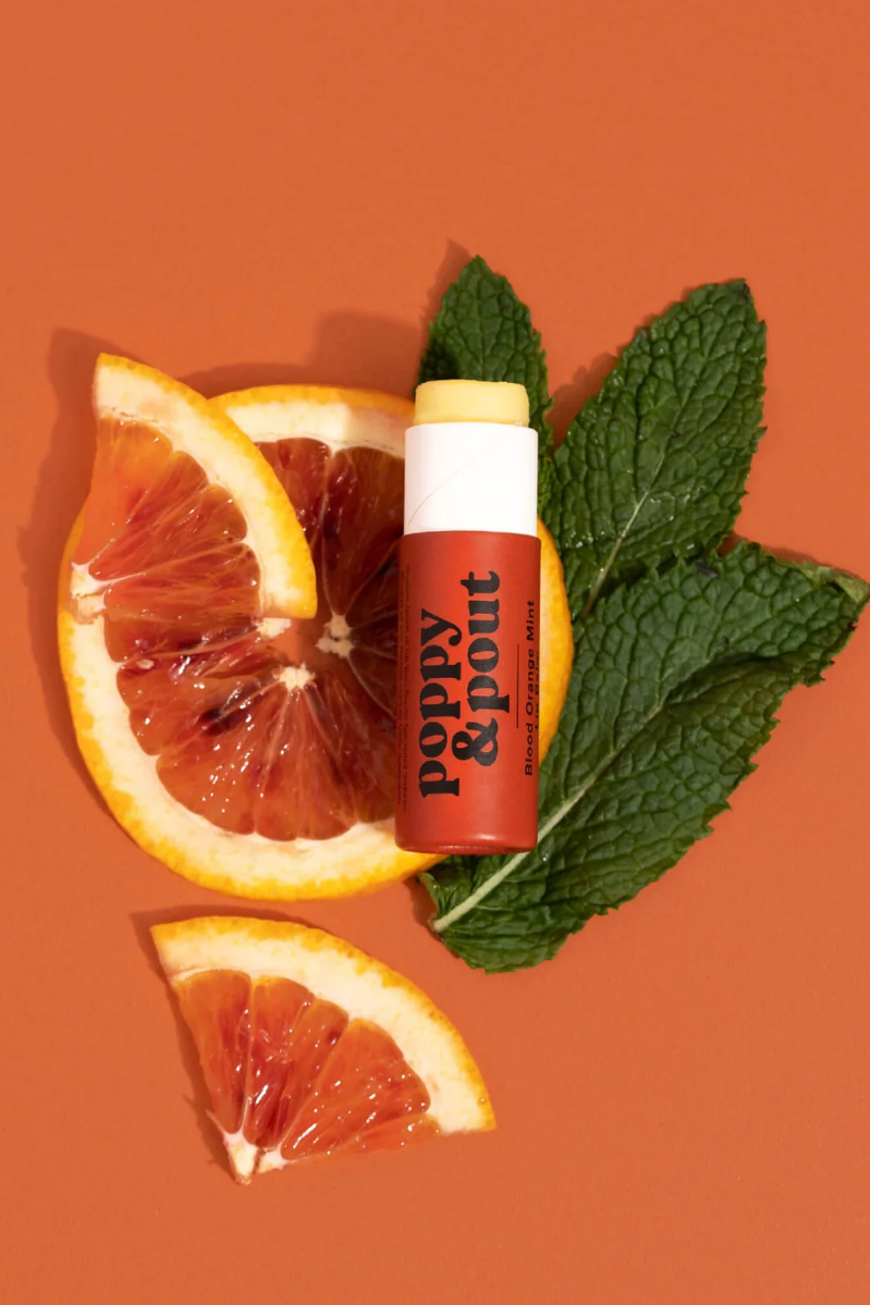 Poppy & Pout the Original Flower Power Lip Balm - BLOOD ORANGE MINT