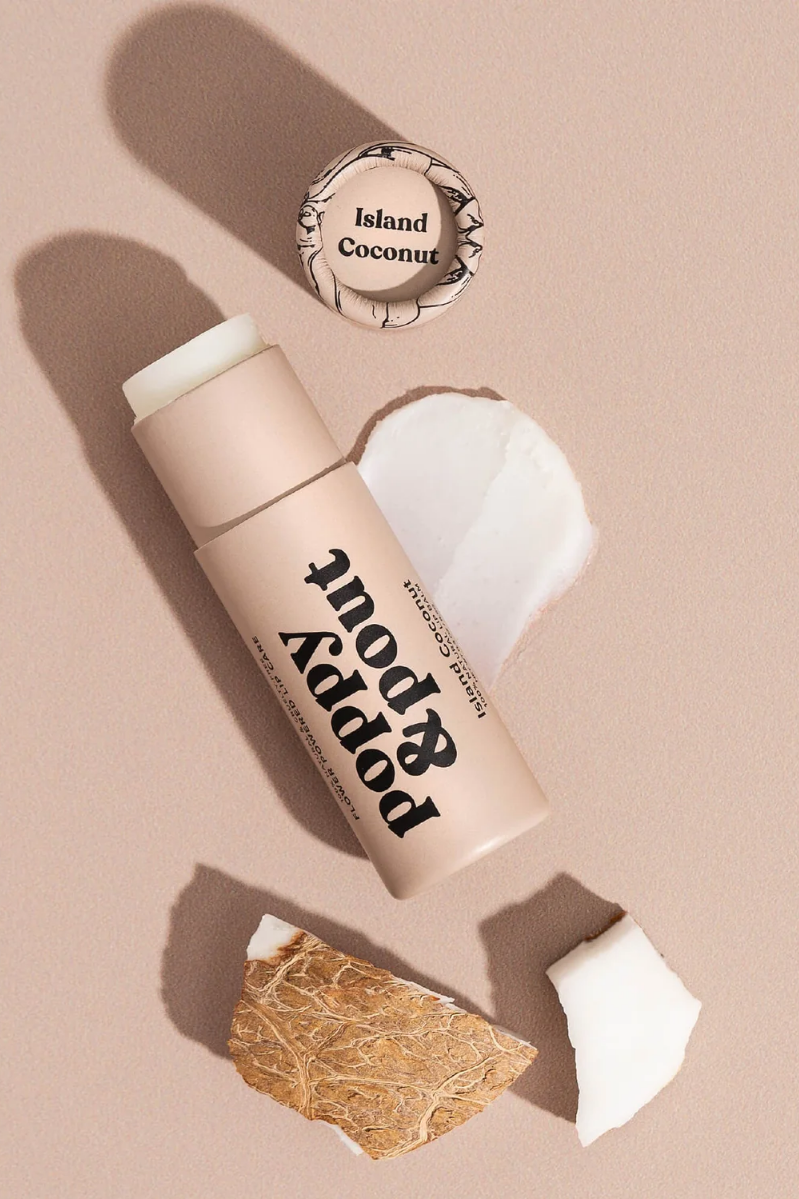 Poppy & Pout the Original Flower Power Lip Balm - ISLAND COCONUT