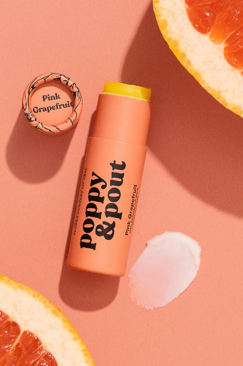 Poppy & Pout the Original Flower Power Lip Balm - PINK GRAPEFRUIT