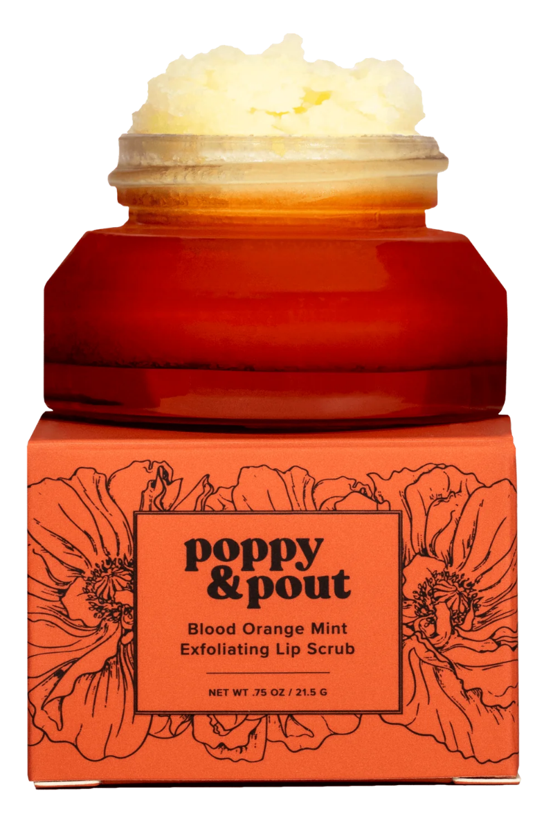 Poppy & Pout Flower Power Lip Scrub - BLOOD ORANGE MINT