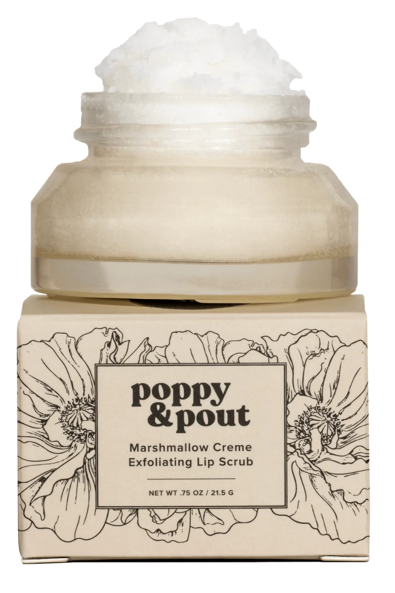Poppy & Pout Flower Power Lip Scrub - MARSHMALLOW CREME