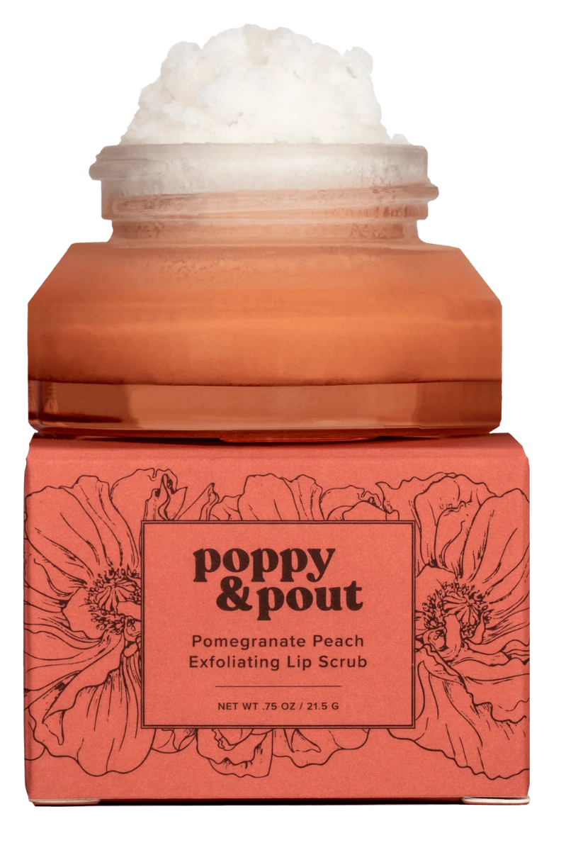 Poppy & Pout Flower Power Lip Scrub - POMEGRANATE PEACH