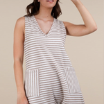 Striped Knit Casual Comfy Romper