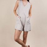 Striped Knit Casual Comfy Romper
