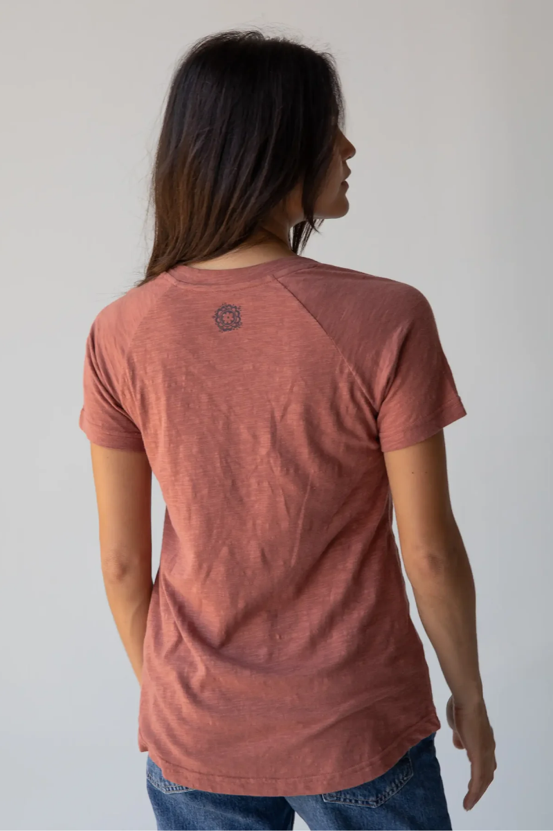 Rust Folk Flower Boho Tee | Natural Life
