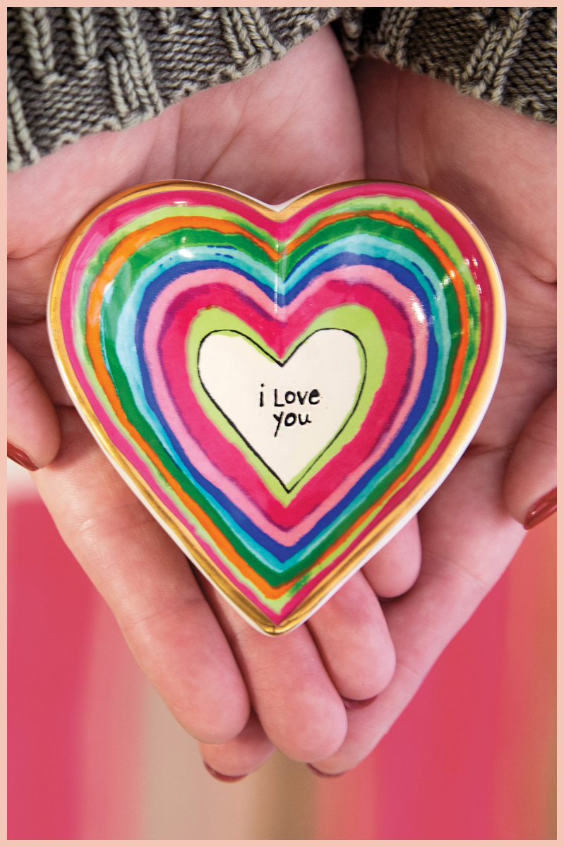 I Love You Ceramic Heart Trinket Dish | Natural Life