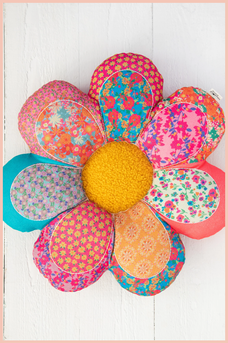 Whimsy Flower Patchwork Pillow | Natural Life