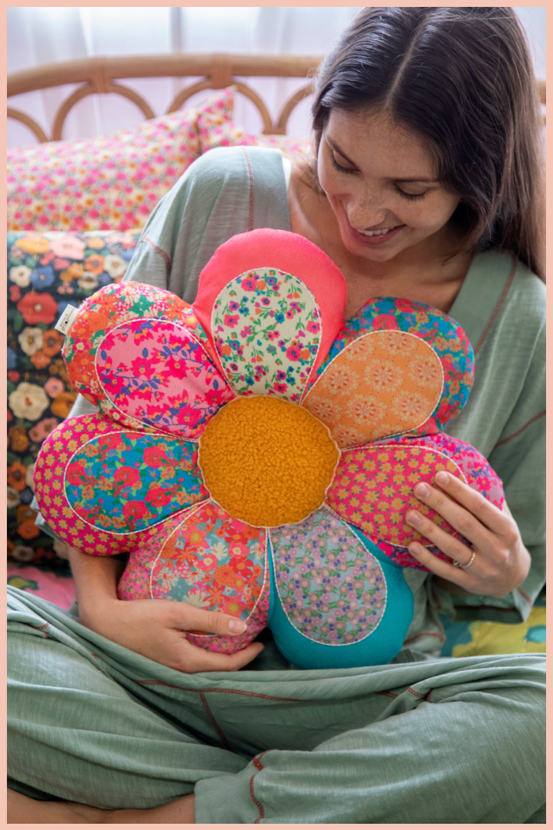 Whimsy Flower Patchwork Pillow | Natural Life