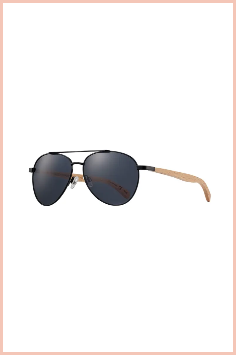 Amador Sunnies | Matte Onyx + Beechwood | Blue Planet