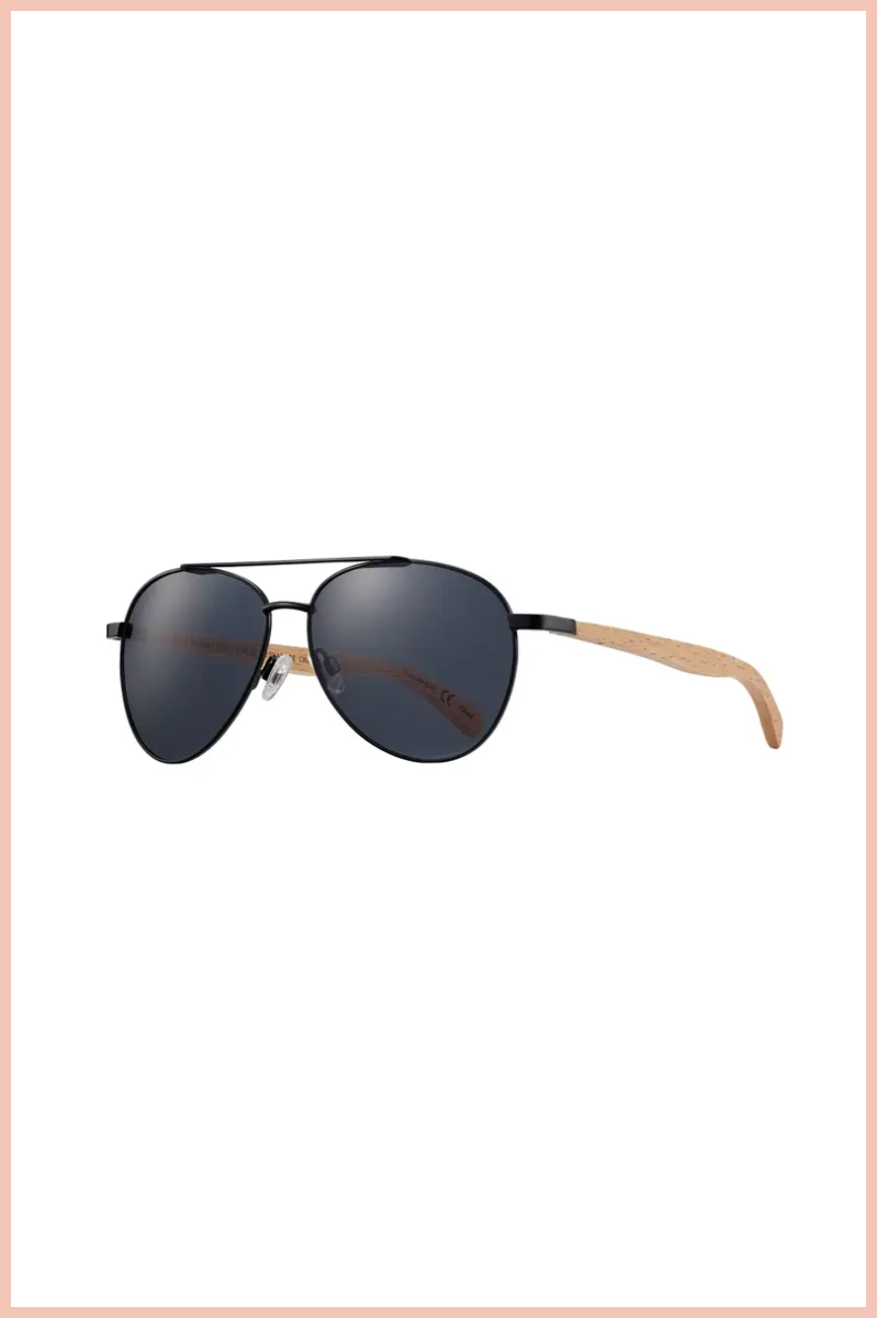 Amador Sunnies | Matte Onyx + Beechwood | Blue Planet