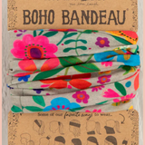 Full Boho Bandeau | Light Taupe Folk Flower