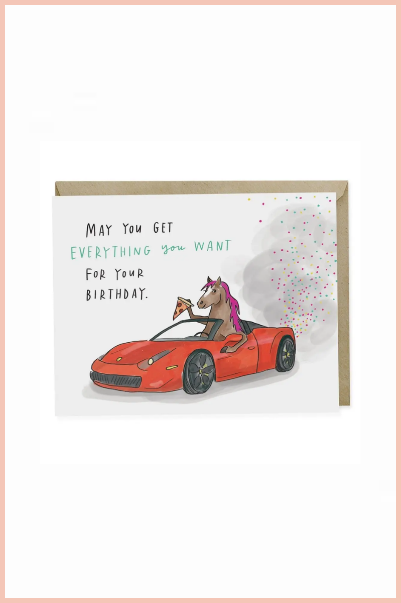 Pony Ferrari Birthday Card