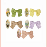 Garden Flower Bow Hair Clip Set