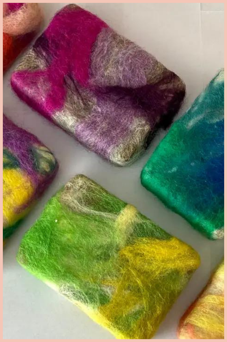 Felted Goat Milk Soap Bar | Rainbow