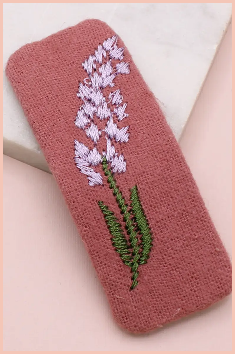 Cottage Garden Floral Rectangle Hair Clip