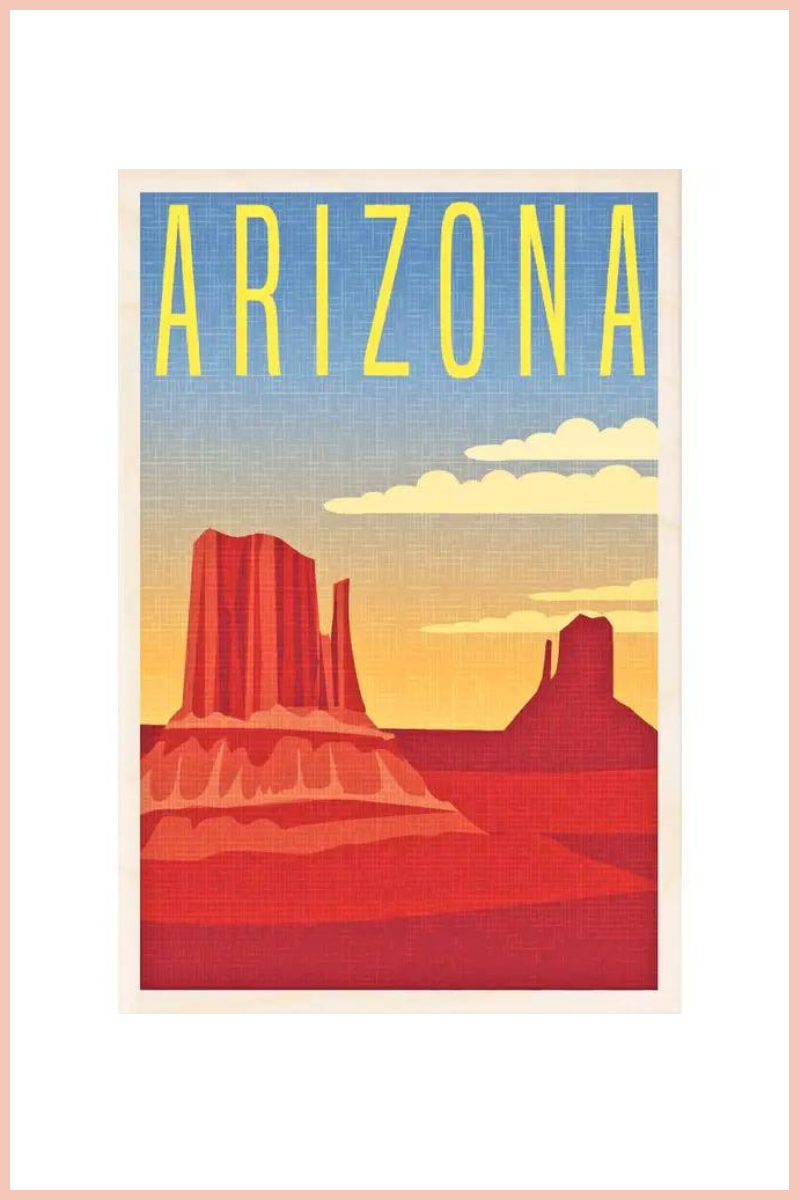 Arizona Sunset Sustainable Wood Postcard