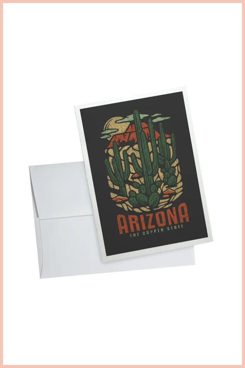 Arizona the Copper State Notecard | Black