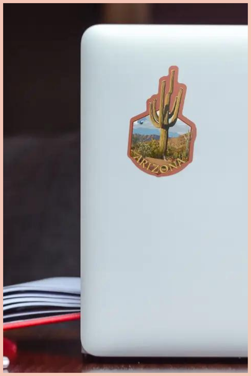 AZ Saguaro Cactus + Roadrunner Sticker | 3.5" x 3.5"