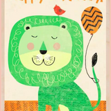Birthday Lion Sustainable Wood Card
