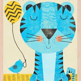 Birthday Tiger Sustainable Wood Postcard