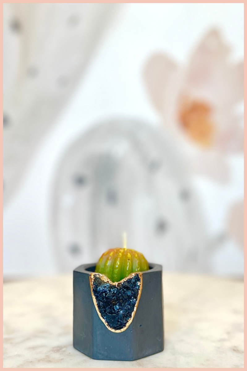 Black Tourmaline Geode Vessel