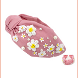 Seed Bead Daisy Flower Headband