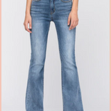 JUDY BLUE Mid-Rise Trouser Flare Denim | Final Sale