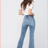 JUDY BLUE Mid-Rise Trouser Flare Denim | Final Sale