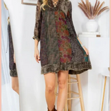 Stone-Washed + Velvet Dress | Final Sale