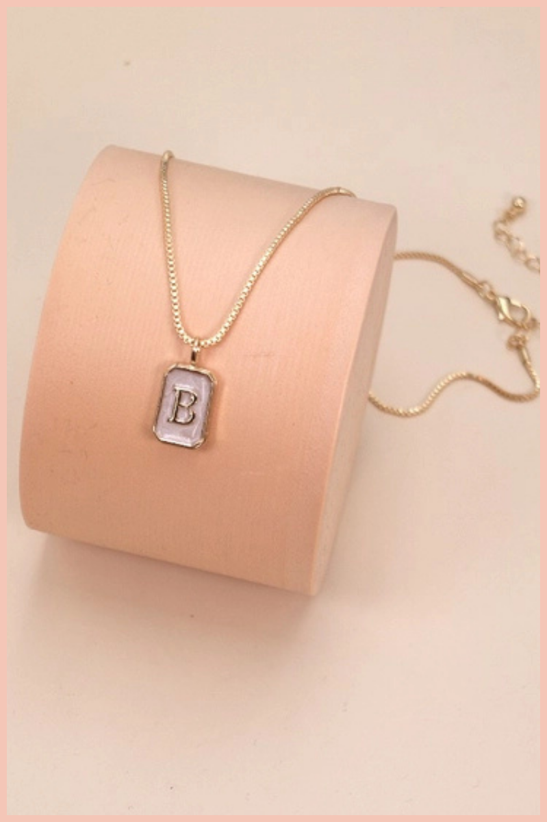 Pearly Initial Letter Charm Necklace