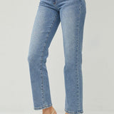 RISEN High Rise-Ankle Straight Crossover Jeans