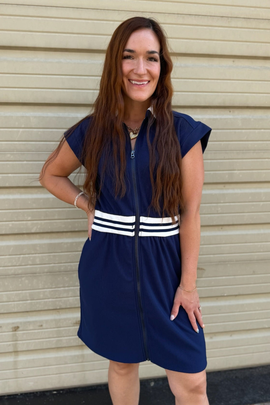 Sporty Chic Mini Dress Navy / Medium Sporty Chic Mini Dress Navy / Medium