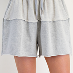 Mixed Mineral Washed Terry Knit Shorts | Heather Gray