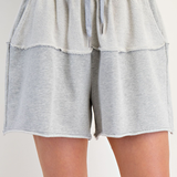 Mixed Mineral Washed Terry Knit Shorts | Heather Gray