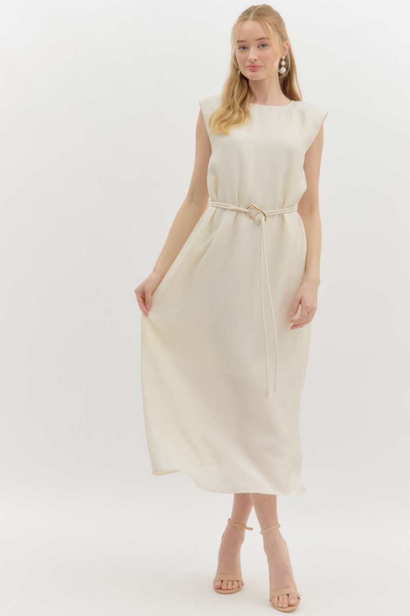 Belted Midi Shift Dress