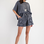 Mineral Washed Thermal Knit Top | Ash