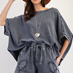 Mineral Washed Thermal Knit Top | Ash