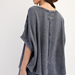 Mineral Washed Thermal Knit Top | Ash