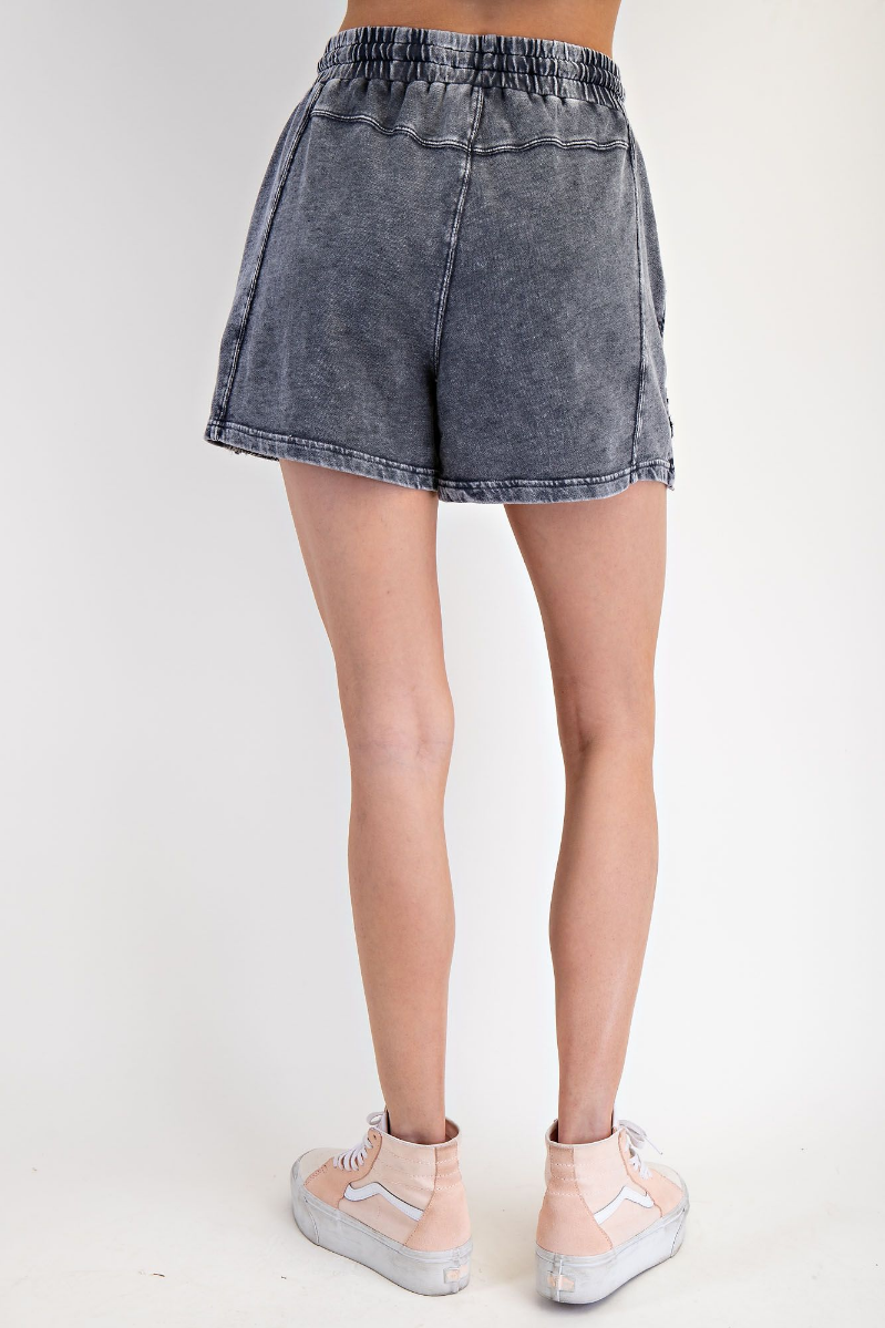 Flower Patch Mineral Washed Shorts | Ash