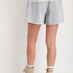 Mixed Mineral Washed Terry Knit Shorts | Heather Gray