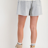 Mixed Mineral Washed Terry Knit Shorts | Heather Gray