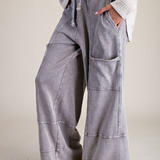 Mineral Washed Cargo Style Terry Knit Pants