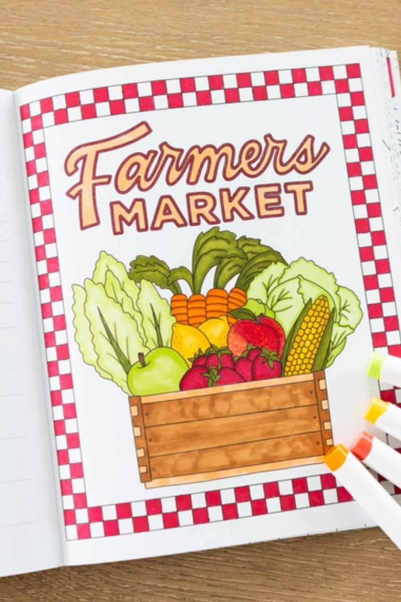 Farmers Market Coloring Book